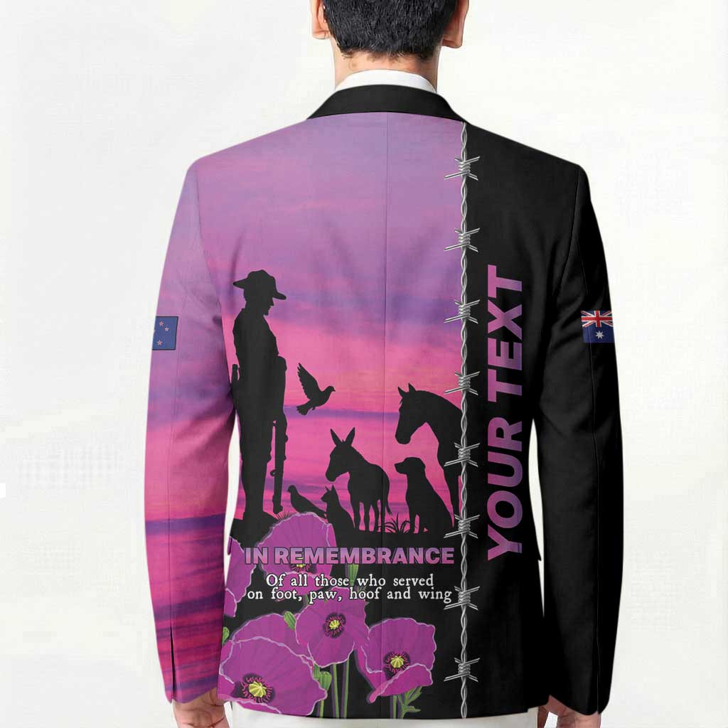 Personalised ANZAC War Animals Blazer Lest We Forget Memorial