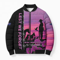 Personalised ANZAC War Animals Bomber Puffer Jacket Lest We Forget Memorial
