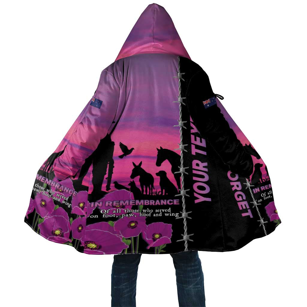 Personalised ANZAC War Animals Cloak Lest We Forget Memorial