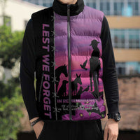 Personalised ANZAC War Animals Sleeveless Puffer Jacket Lest We Forget Memorial