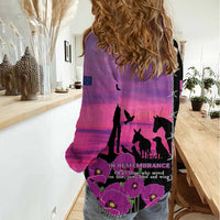Personalised ANZAC War Animals Women Casual Shirt Lest We Forget Memorial