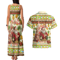 Hawaiian Santa Aloha Pineapple Christmas Couples Matching Tank Maxi Dress and Hawaiian Shirt Mele Kalikimaka LT15 - Polynesian Pride