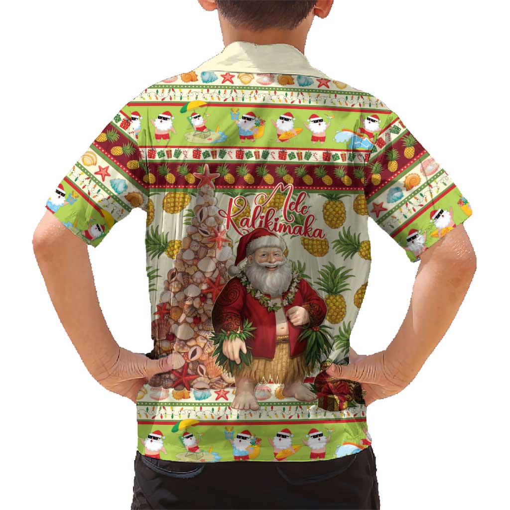 Hawaiian Santa Aloha Pineapple Christmas Family Matching Mermaid Dress and Hawaiian Shirt Mele Kalikimaka LT15 - Polynesian Pride