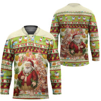 Hawaiian Santa Aloha Pineapple Christmas Hockey Jersey Mele Kalikimaka - Polynesian Pride