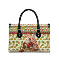 Hawaiian Santa Aloha Pineapple Christmas Leather Bag Mele Kalikimaka - Polynesian Pride