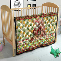 Hawaiian Santa Aloha Pineapple Christmas Quilt Mele Kalikimaka - Polynesian Pride