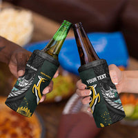 New Zealand and South Africa Rugby Custom 4 in 1 Can Cooler Tumbler Silver Fern With Springboks LT15 - Polynesian Pride
