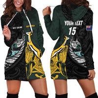 New Zealand and South Africa Rugby Custom Hoodie Dress Silver Fern With Springboks LT15 - Polynesian Pride