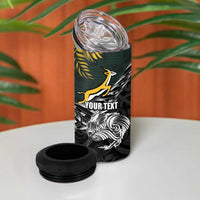 New Zealand and South Africa Rugby Personalised 4 in 1 Can Cooler Tumbler Maori Kiwi With Springboks LT15 - Polynesian Pride