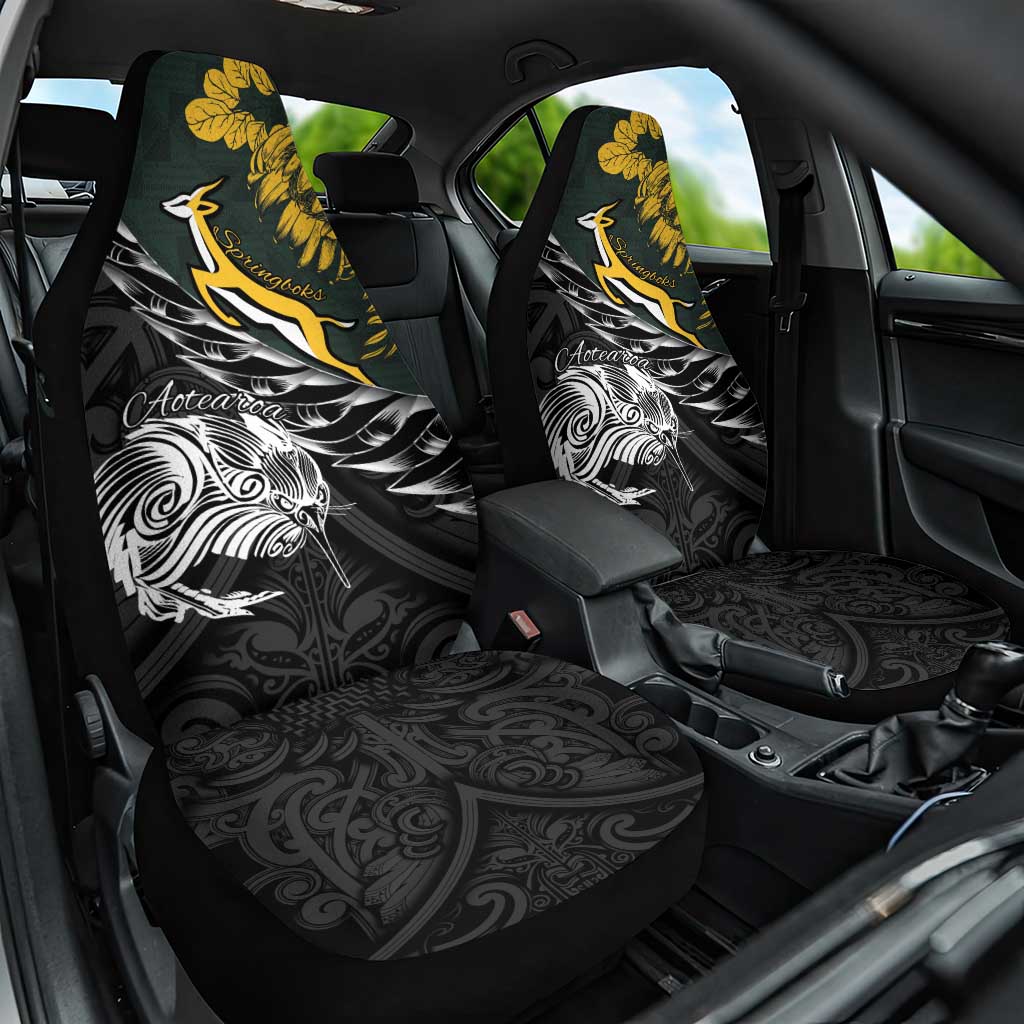 New Zealand and South Africa Rugby Car Seat Cover Maori Kiwi With Springboks