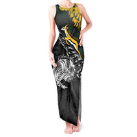 New Zealand and South Africa Rugby Personalised Tank Maxi Dress Maori Kiwi With Springboks LT15 Women Black - Polynesian Pride