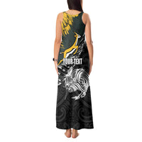 New Zealand and South Africa Rugby Personalised Tank Maxi Dress Maori Kiwi With Springboks LT15 - Polynesian Pride