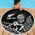 New Zealand Silver Fern Rugby Custom Beach Blanket Maori Tiki Black Version