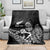 New Zealand Silver Fern Rugby Custom Blanket Maori Tiki Black Version