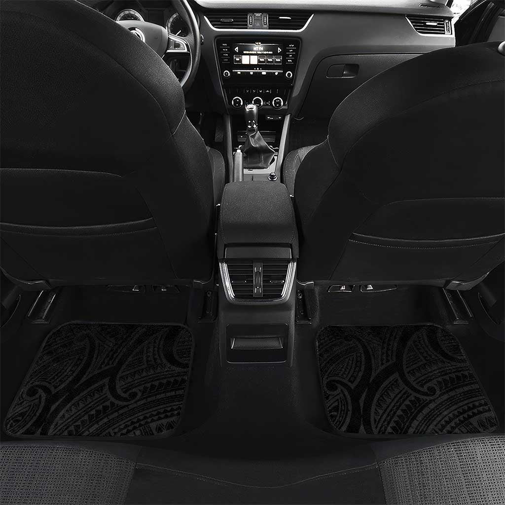 New Zealand Silver Fern Rugby Custom Car Mats Maori Tiki Black Version