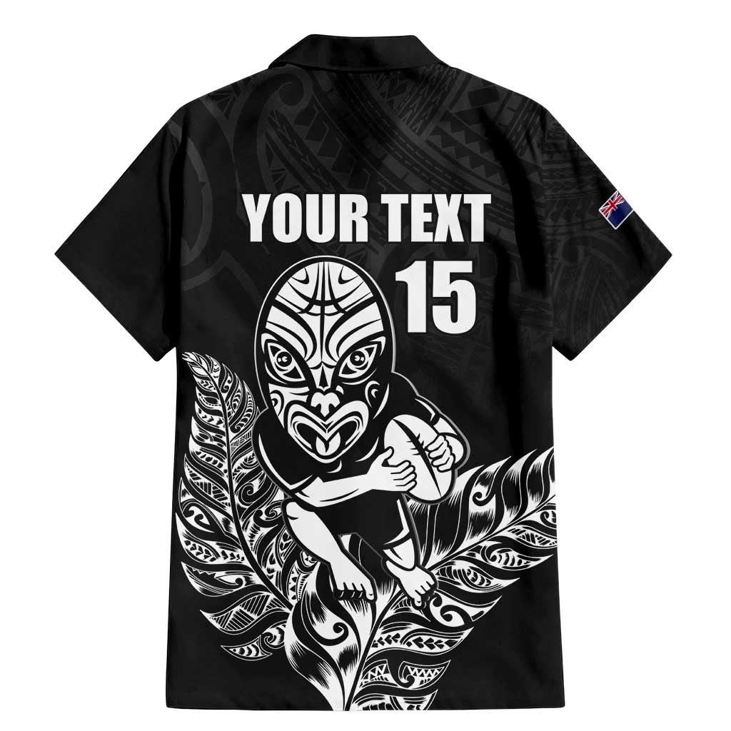 New Zealand Silver Fern Rugby Custom Family Matching Mermaid Dress and Hawaiian Shirt Maori Tiki Black Version LT15 - Polynesian Pride