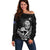 New Zealand Silver Fern Rugby Custom Off Shoulder Sweater Maori Tiki Black Version