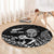 New Zealand Silver Fern Rugby Custom Round Carpet Maori Tiki Black Version
