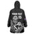 New Zealand Silver Fern Rugby Custom Wearable Blanket Hoodie Maori Tiki Black Version