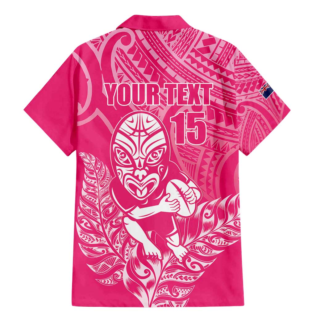 New Zealand Silver Fern Rugby Custom Family Matching Mermaid Dress and Hawaiian Shirt Maori Tiki Pink Version LT15 - Polynesian Pride