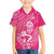 New Zealand Silver Fern Rugby Custom Family Matching Short Sleeve Bodycon Dress and Hawaiian Shirt Maori Tiki Pink Version