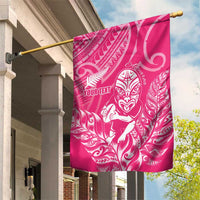 New Zealand Silver Fern Rugby Custom Garden Flag Maori Tiki Pink Version LT15 House Flag Pink - Polynesian Pride