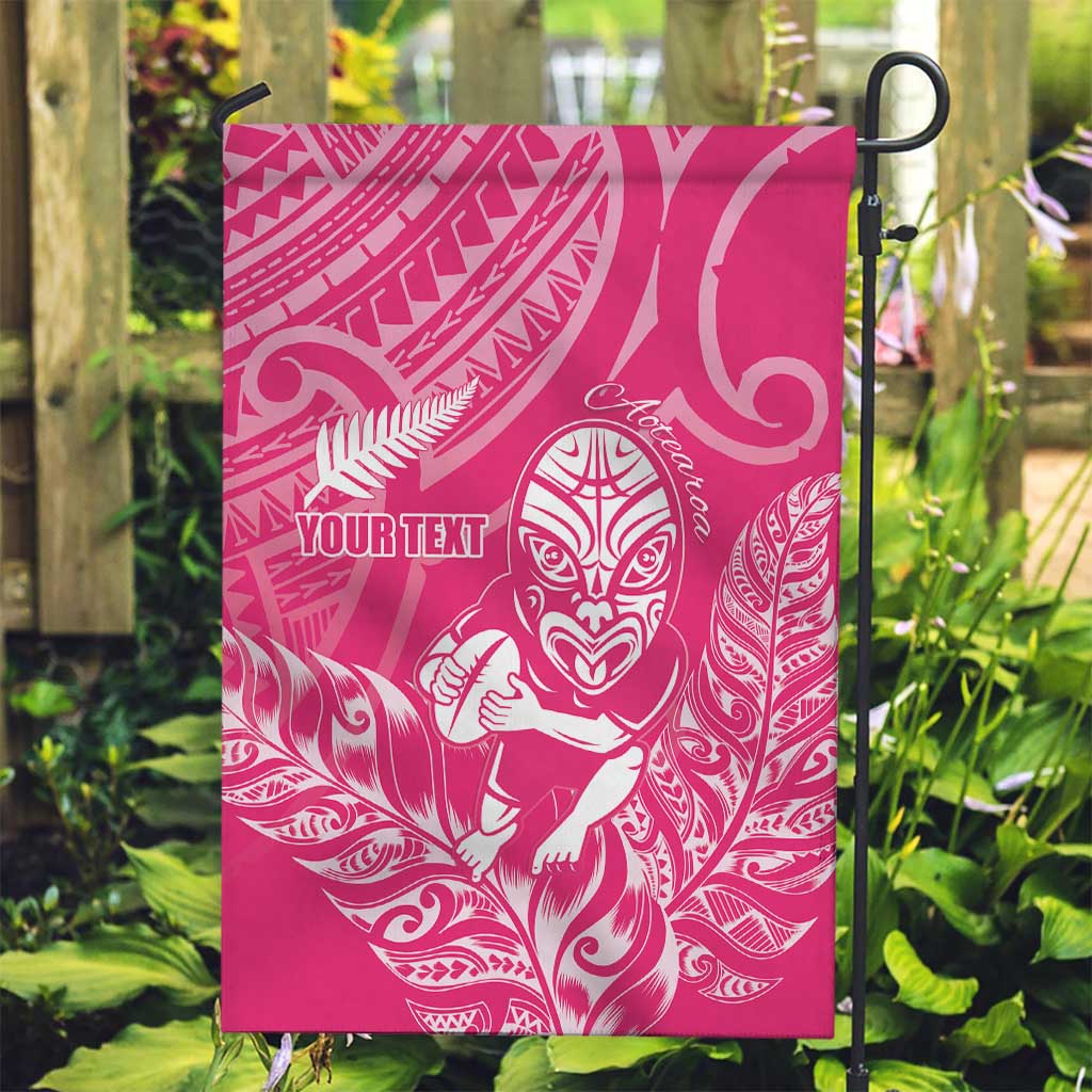 New Zealand Silver Fern Rugby Custom Garden Flag Maori Tiki Pink Version LT15 Garden Flag Pink - Polynesian Pride