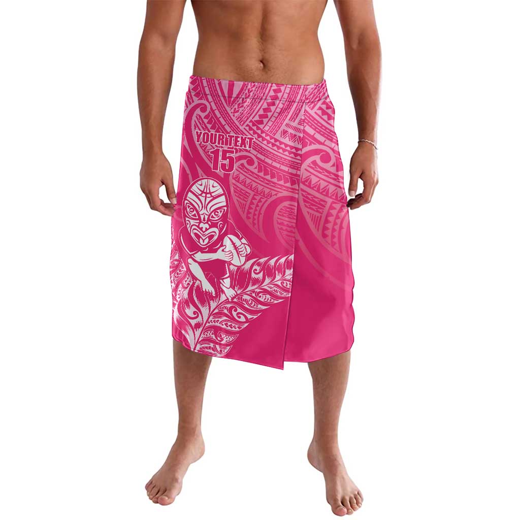 New Zealand Silver Fern Rugby Custom Lavalava Maori Tiki Pink Version