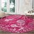 New Zealand Silver Fern Rugby Custom Round Carpet Maori Tiki Pink Version