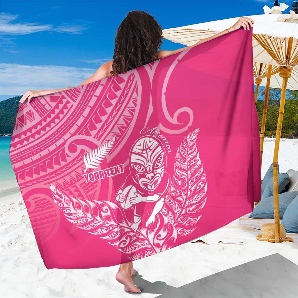 New Zealand Silver Fern Rugby Custom Sarong Maori Tiki Pink Version LT15 One Size 44 x 66 inches Pink - Polynesian Pride