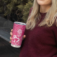 New Zealand Silver Fern Rugby Custom Tumbler Cup Maori Tiki Pink Version