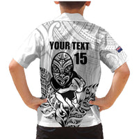 New Zealand Silver Fern Rugby Custom Family Matching Mermaid Dress and Hawaiian Shirt Maori Tiki White Version LT15 - Polynesian Pride
