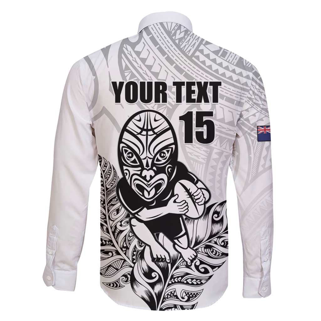 New Zealand Silver Fern Rugby Custom Family Matching Off Shoulder Short Dress and Hawaiian Shirt Maori Tiki White Version LT15 - Polynesian Pride