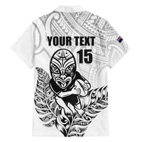 New Zealand Silver Fern Rugby Custom Family Matching Puletasi and Hawaiian Shirt Maori Tiki White Version LT15 - Polynesian Pride