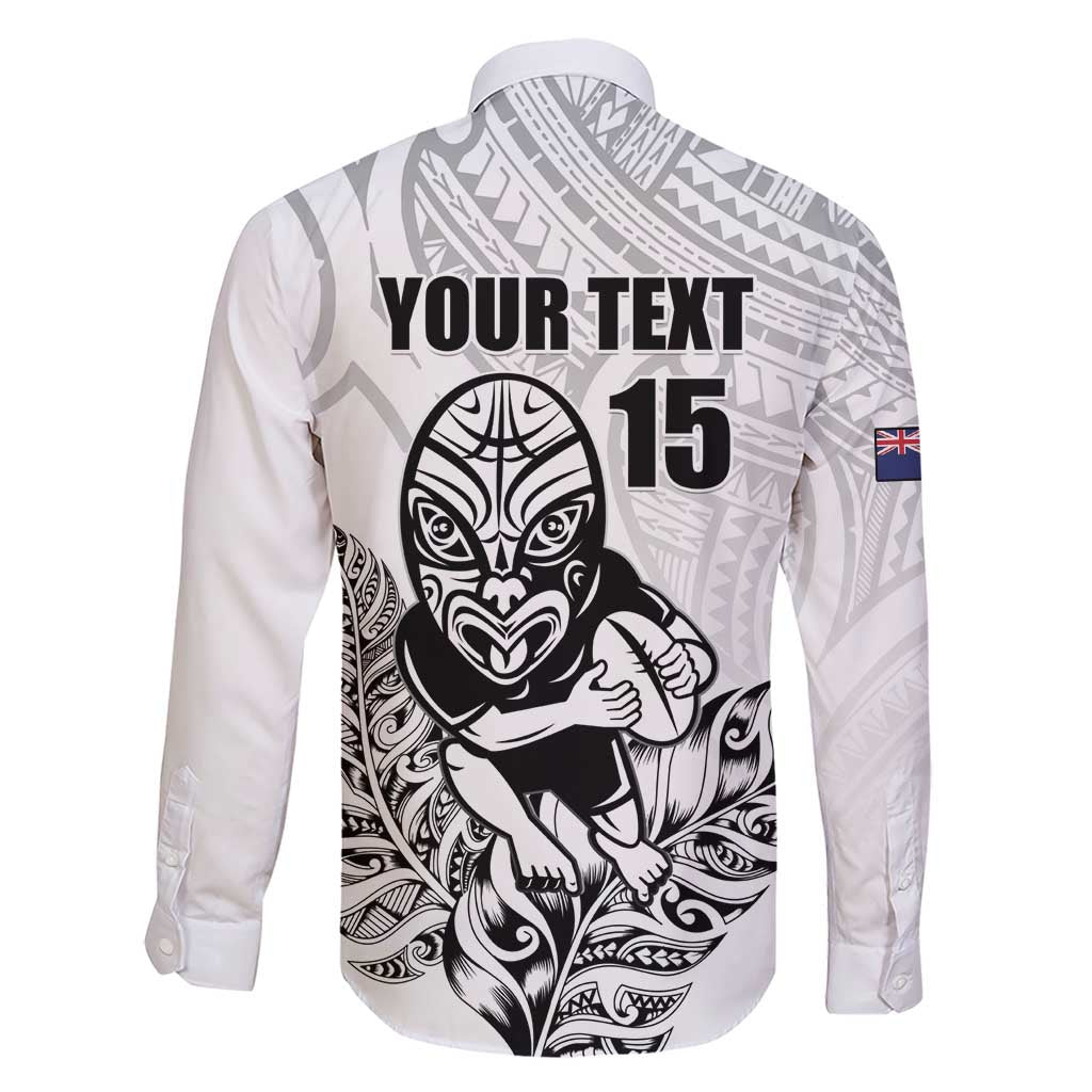 New Zealand Silver Fern Rugby Custom Family Matching Short Sleeve Bodycon Dress and Hawaiian Shirt Maori Tiki White Version LT15 - Polynesian Pride