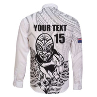 New Zealand Silver Fern Rugby Custom Family Matching Short Sleeve Bodycon Dress and Hawaiian Shirt Maori Tiki White Version LT15 - Polynesian Pride
