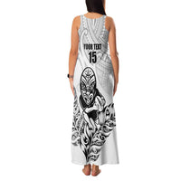 New Zealand Silver Fern Rugby Custom Family Matching Tank Maxi Dress and Hawaiian Shirt Maori Tiki White Version LT15 - Polynesian Pride