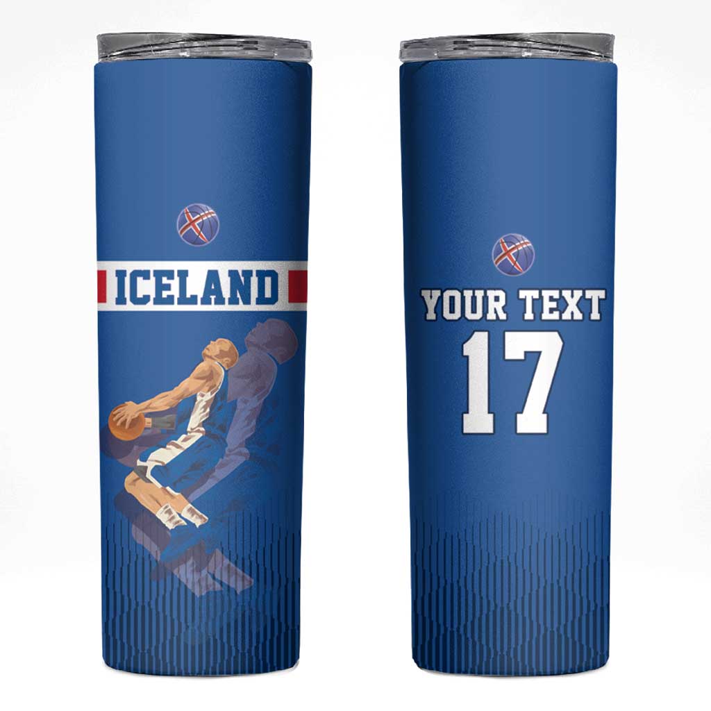 Iceland Basketball Custom Skinny Tumbler Blue Style