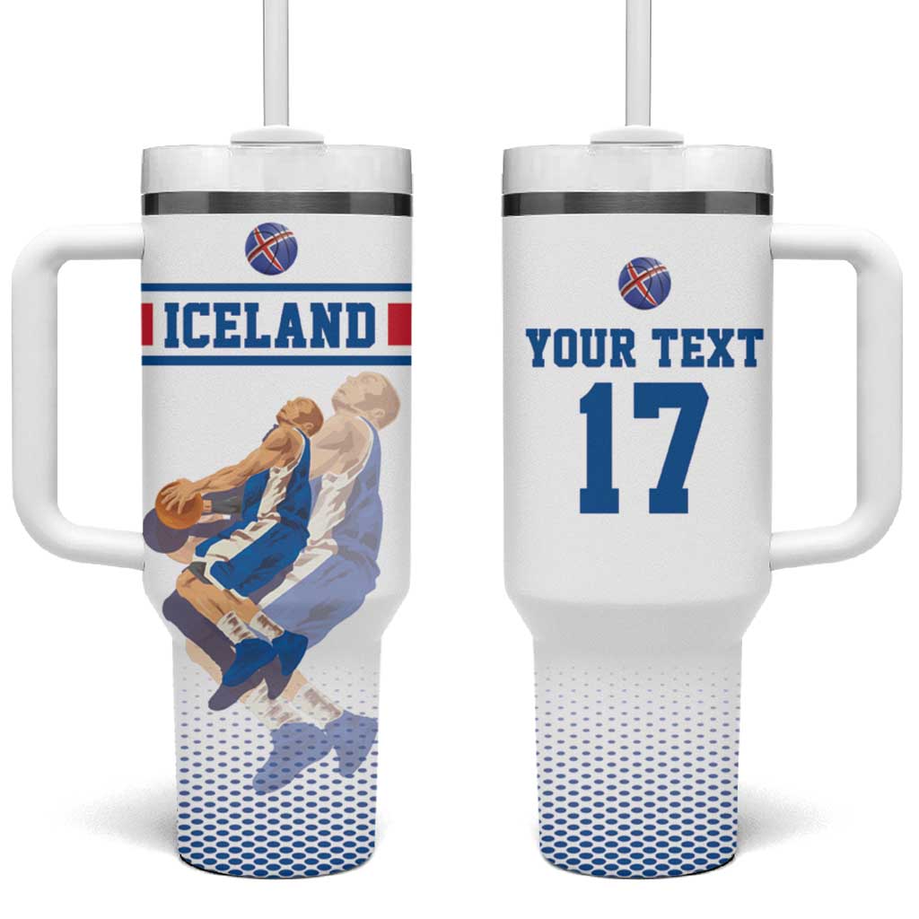 Iceland Basketball Custom Tumbler With Handle White Style
