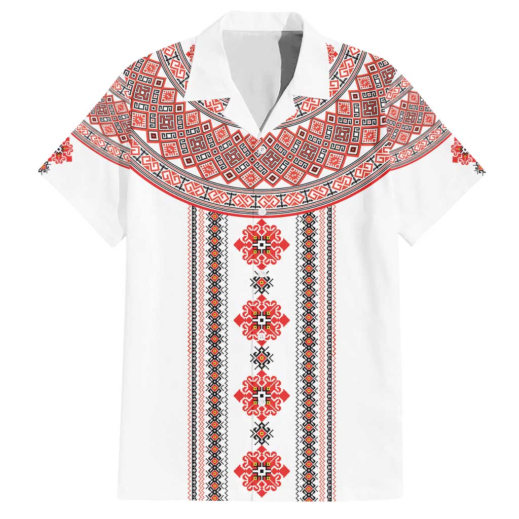 Bulgarian Embroidery Style Seamless Pattern Hawaiian Shirt