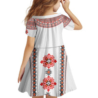 Bulgarian Embroidery Style Seamless Pattern Kid Short Sleeve Dress