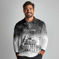 Personalized Germany Berlin Wall Long Sleeve Polo Shirt Tag der Deutschen Einheit