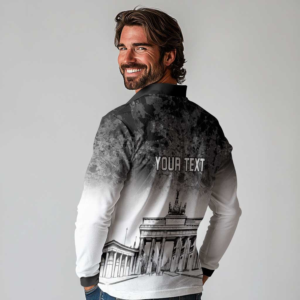 Personalized Germany Berlin Wall Long Sleeve Polo Shirt Tag der Deutschen Einheit