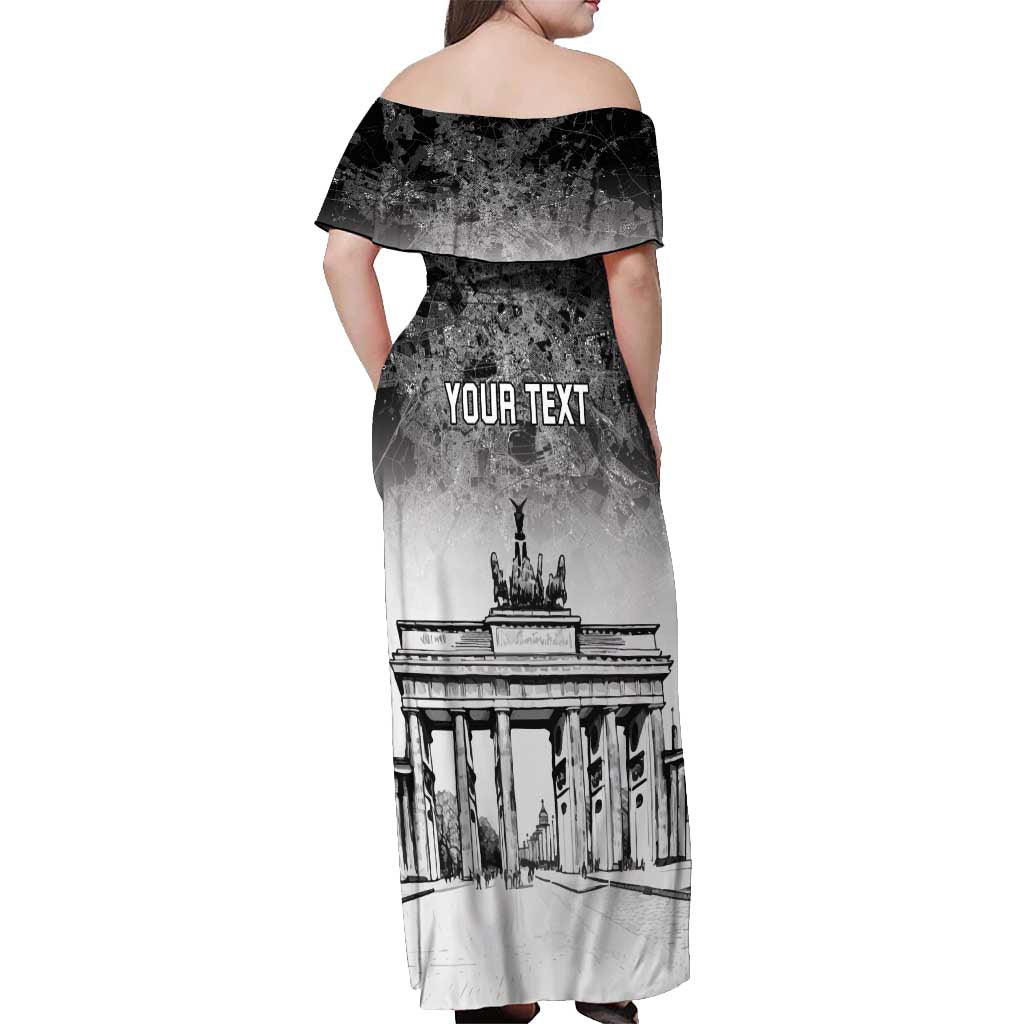 Personalized Germany Berlin Wall Off Shoulder Maxi Dress Tag der Deutschen Einheit