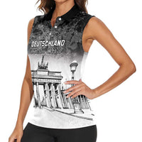 Personalized Germany Berlin Wall Women Sleeveless Polo Shirt Tag der Deutschen Einheit