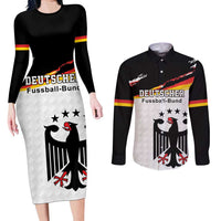 Custom Germany Football Couples Matching Long Sleeve Bodycon Dress and Long Sleeve Button Shirt Come On DFB-Team