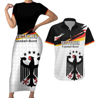 Custom Germany Football Couples Matching Short Sleeve Bodycon Dress and Hawaiian Shirt Come On DFB-Team
