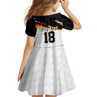 Custom Germany Football Family Matching Off The Shoulder Long Sleeve Dress and Hawaiian Shirt Come On DFB-Team