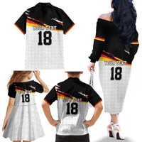 Custom Germany Football Family Matching Off The Shoulder Long Sleeve Dress and Hawaiian Shirt Come On DFB-Team
