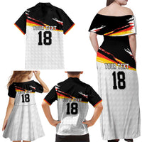 Custom Germany Football Family Matching Off Shoulder Maxi Dress and Hawaiian Shirt Come On DFB-Team